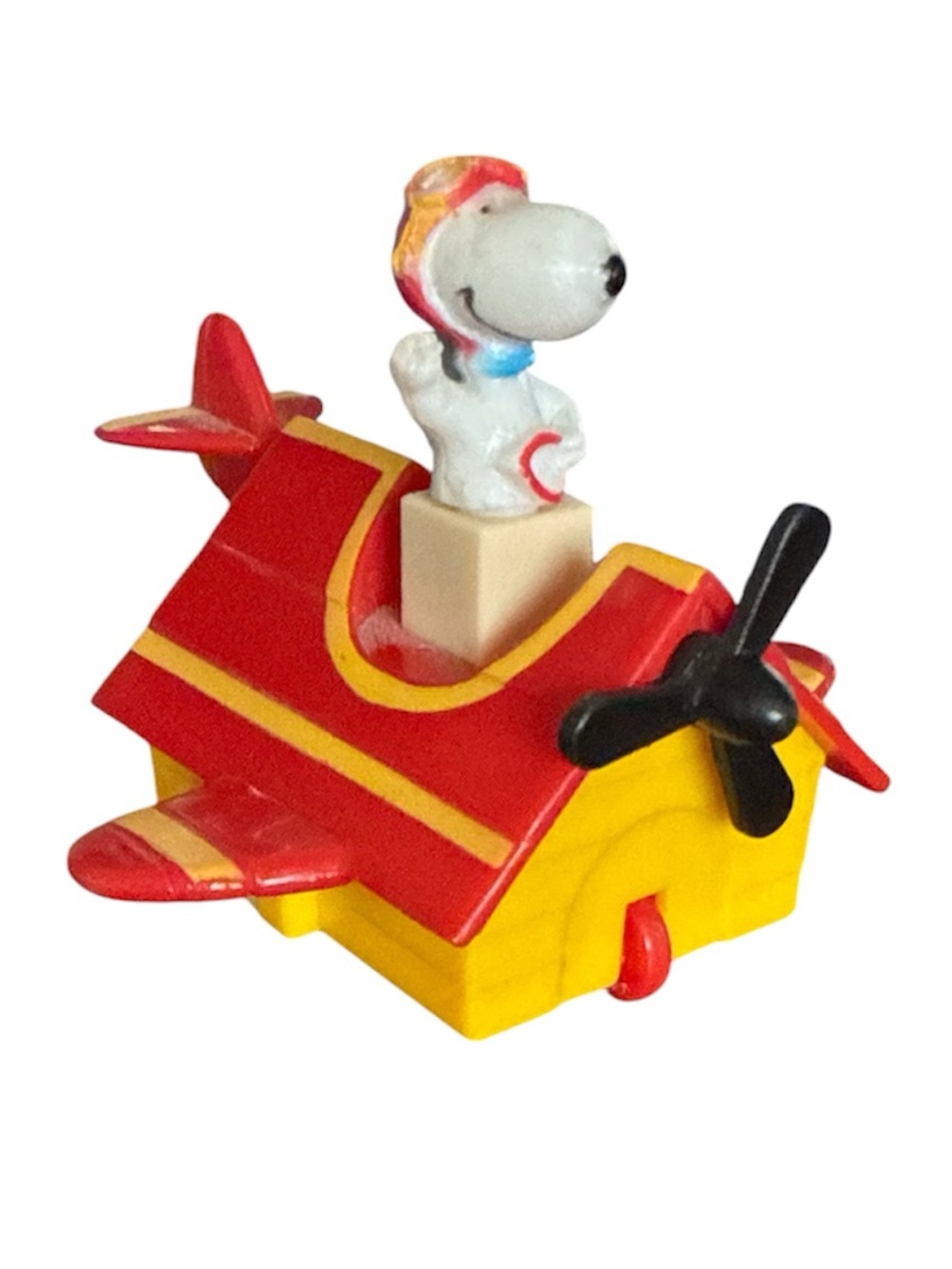 1989 McDonald’s Peanuts SNOOPY Happy Meal Toy 1958-1966 Doghouse Plane Wind-Up